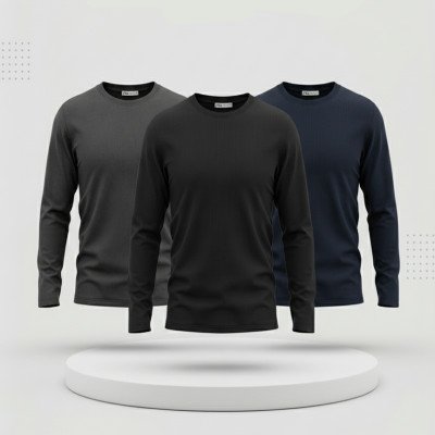 3 Combo Full Sleeve Premium Cotton T-Shirt