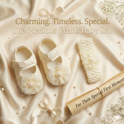 Flower Newborn Baby Shoes & Headband Set